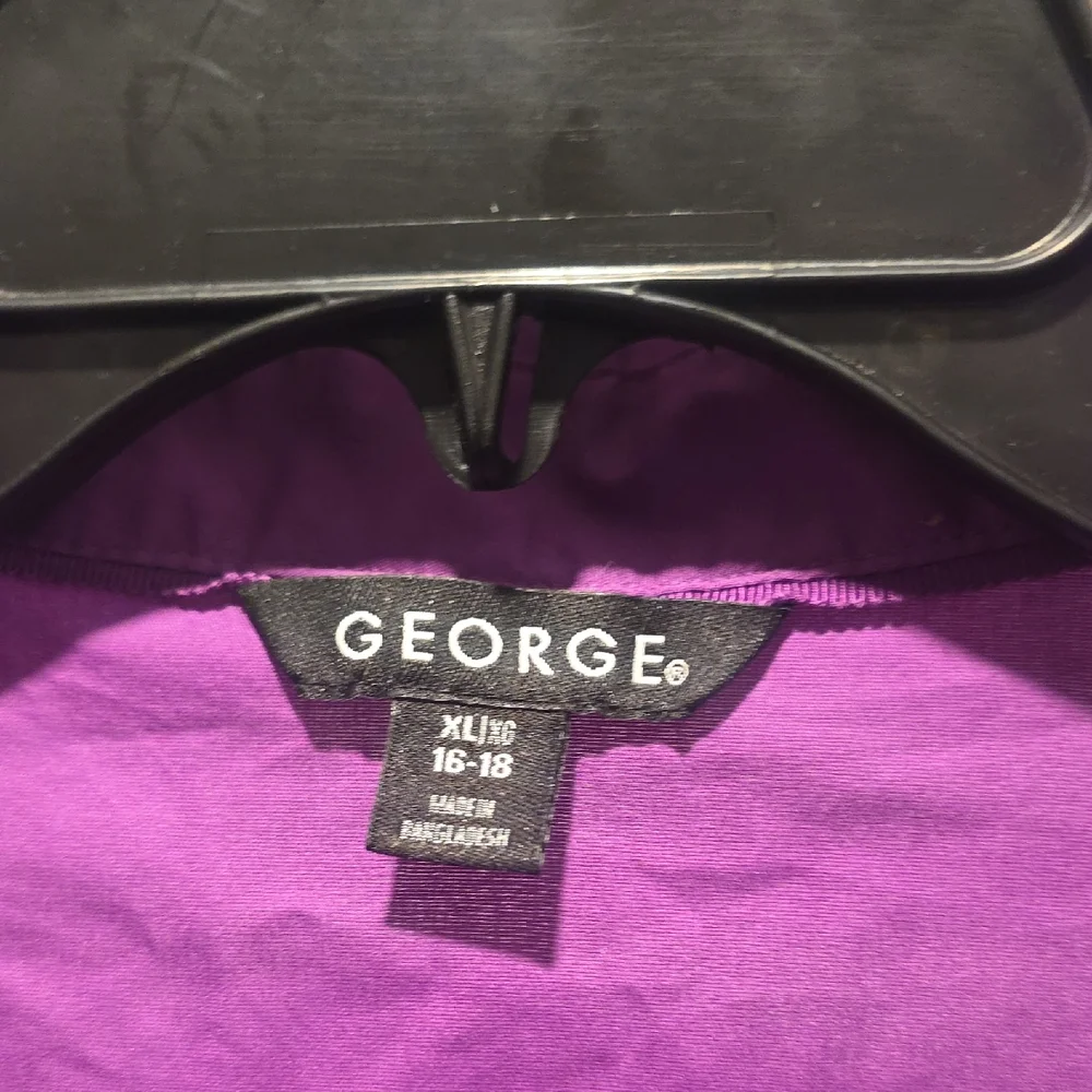 George Purple Short-Sleeve Button-Down Shirt - Picture 2 of 4